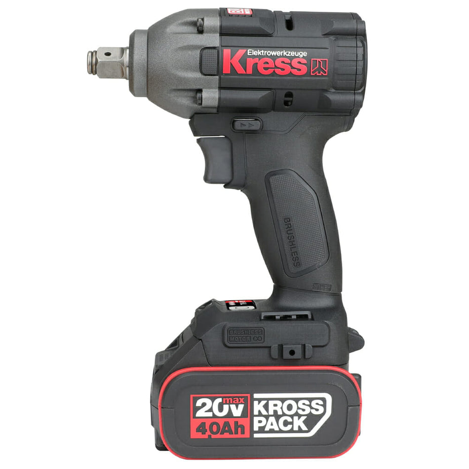 Chave de Impacto 1/2 Kress Profissional 20V KUB30.2 + 2 Baterias 4.0Ah + Carregador + Mala