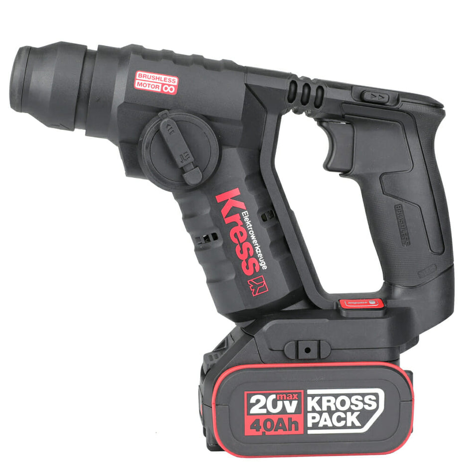 Martelo Perfurador Kress Profissional 20V Kuc50.2 + 2 Baterias 20V 4.0Ah + Carregador + Mala