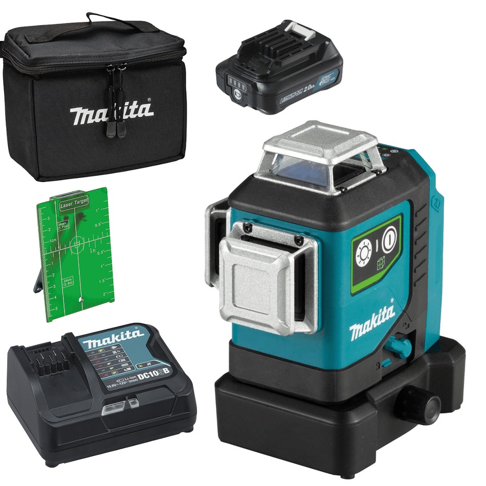 Nível Laser 360 Linha Verde Sk700Gd + Bateria 12V 2Ah + Carregador + Bolsa