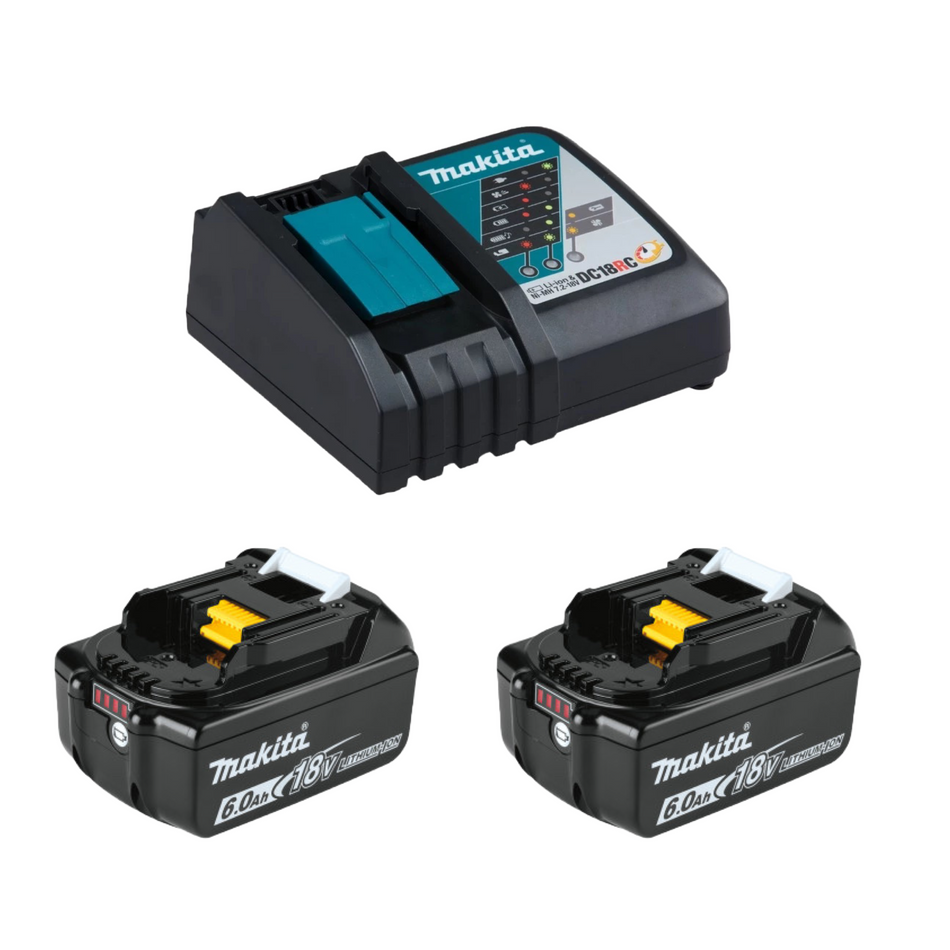 Kit 2 Baterias 18V 6,0Ah + Carregador Dc18Rc Makita