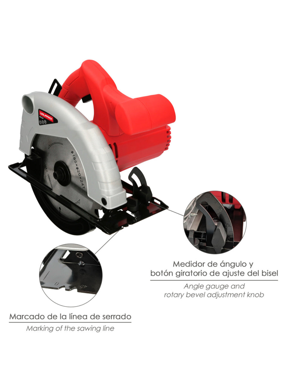 Serra Circular 1300w/185mm Wolfpack