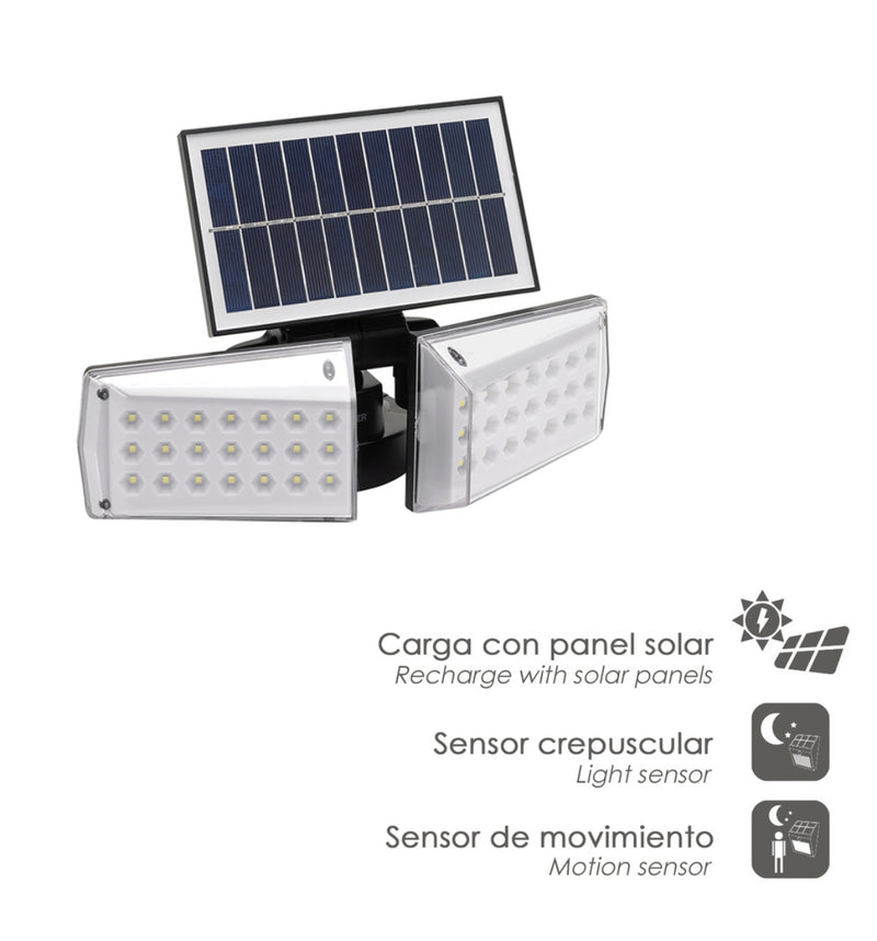 FOCO LED SOLAR 450 LUMENS