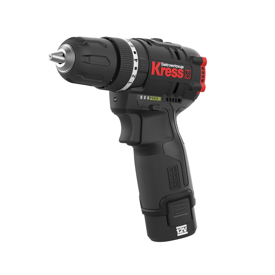 Berbequim Aparafusadora Kress Profissional 12V Kuc12 + 2 Baterias 2.0Ah + Carregador + Mala