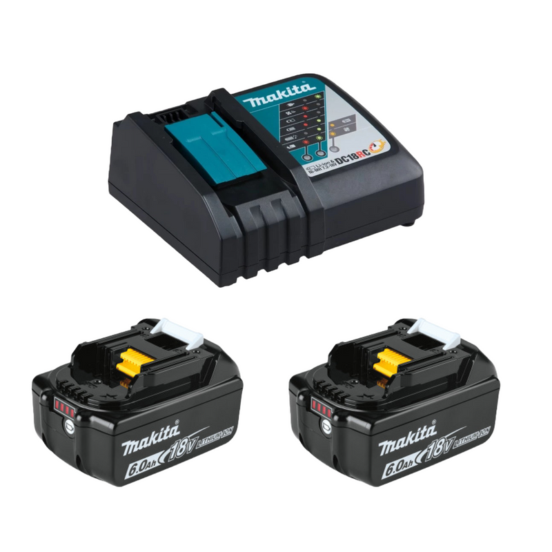 KIT 2 BATERIAS 18V 6,0Ah + CARREGADOR DC18RC MAKITA