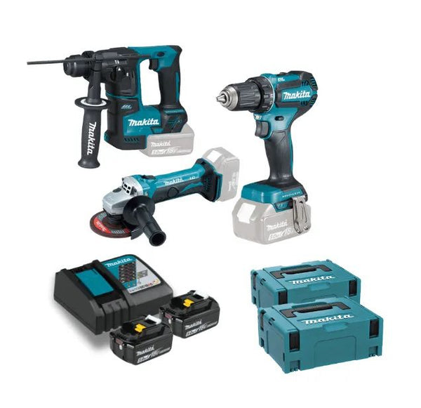 KIT MAKITA 2 Bat 5.0Ah DGA452Z+DDF585RTJ+DHR171Z